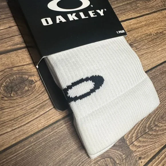 NWT Oakley Ribbed Ellipse Long Socks Size Medium (White) *Unopened* Unisex - Picture 2 of 8